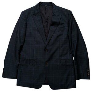 Bonobos Blazer Jacket Mens 40R Sports Coat Slim Wool Zignone Plaid Blue Green